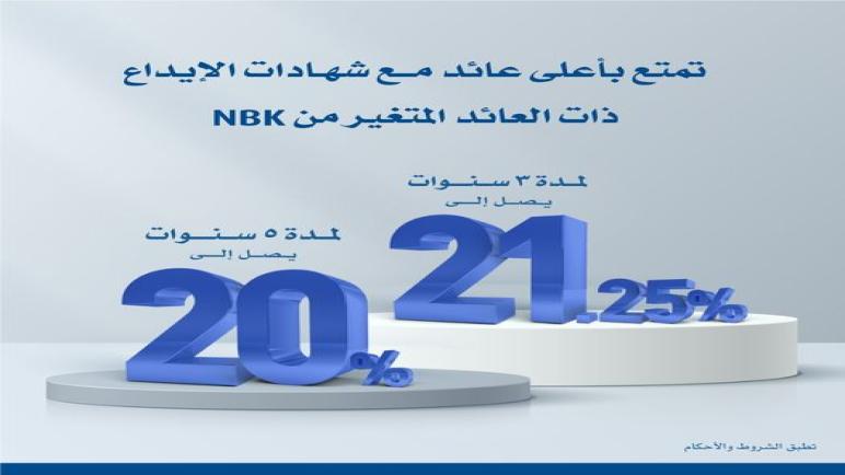 بعد رفع العائد لـ21.25%.. تفاصيل شهادات الادخار ذات العائد المتغير من بنك الكويت الوطني